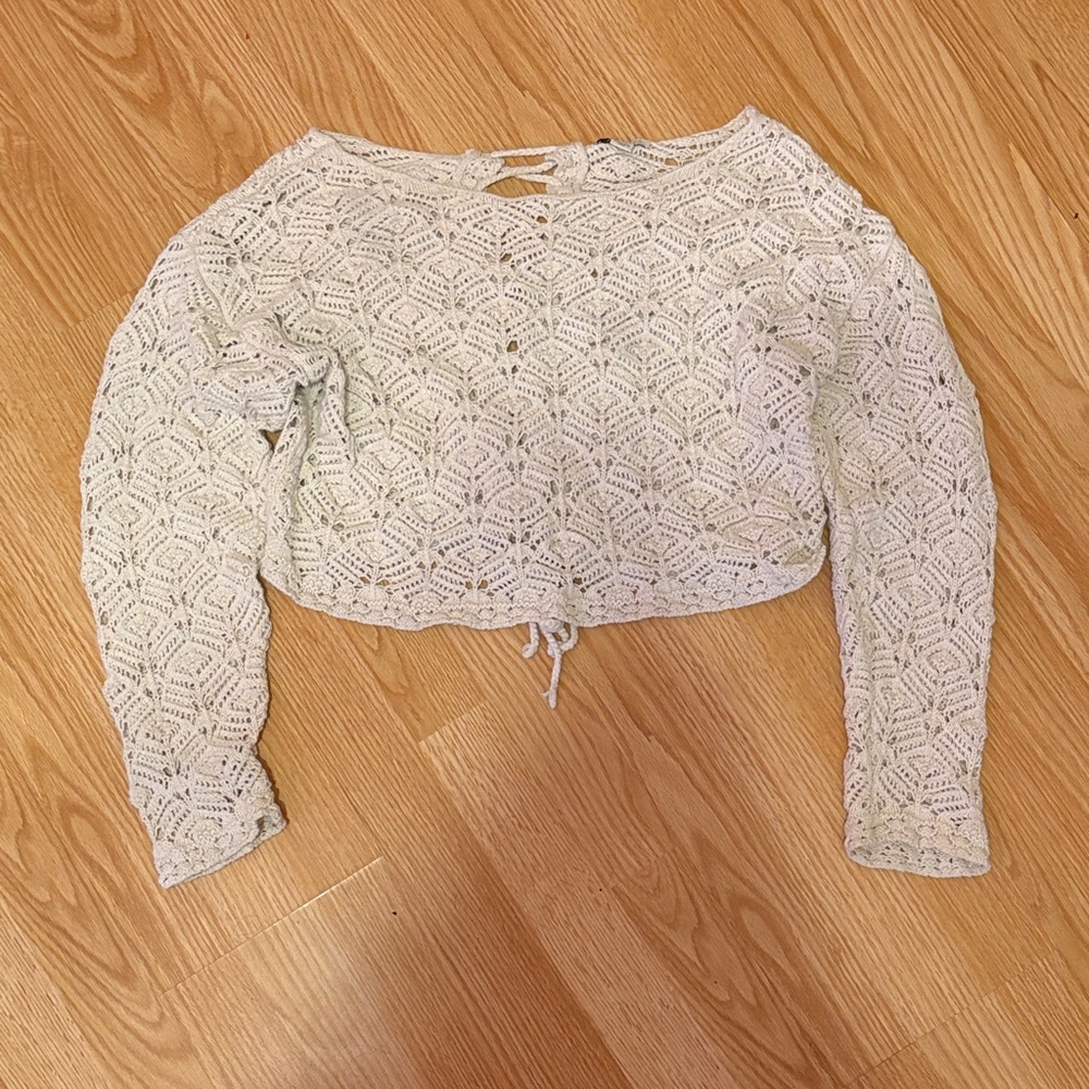 American Eagle Outfitters Cream Lace Blouse